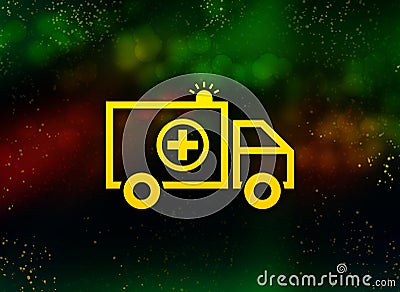 Ambulance icon abstract bokeh dark background Stock Photo