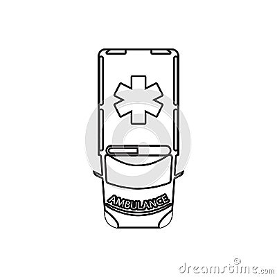 Ambulance icon. Element of Transport view from above for mobile concept and web apps icon. Outline, thin line icon for website Stock Photo