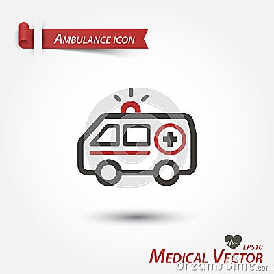 Ambulance icon . Medical vector . Vector Illustration