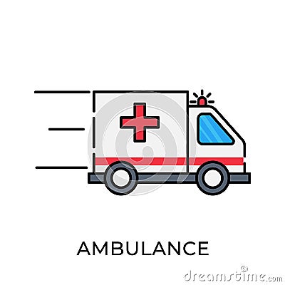 Ambulance icon vector illustration. Ambulance vector icon template. Ambulance icon design isolated on white background. Ambulance Vector Illustration