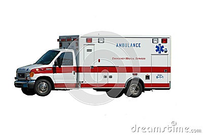 Ambulance Isolated on White Stock Photo