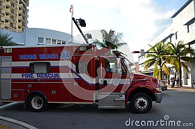 Ambulance in miami beach in miami beach Editorial Stock Photo