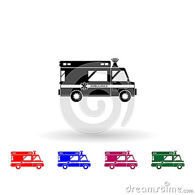 Ambulance multi color icon. Simple glyph, flat vector of medecine icons for ui and ux, website or mobile application Stock Photo