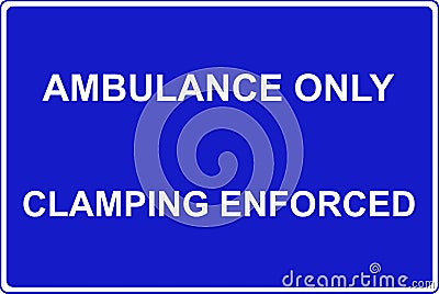 Ambulance parking only traffic sign Vector Illustration