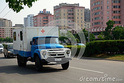 Ambulance, Pyongyang, North-Korea Editorial Stock Photo