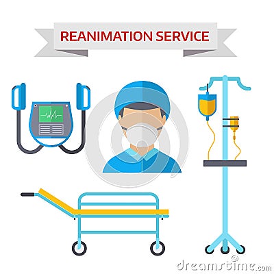 Ambulance reanimation symbols vector illustration Vector Illustration