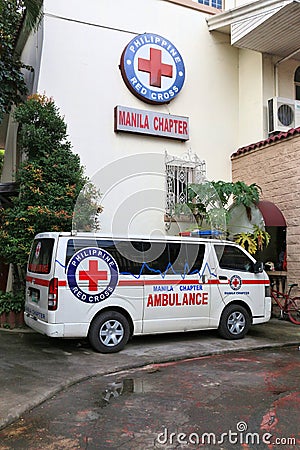 Ambulance of the Red Cross Editorial Stock Photo