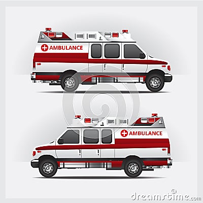 Ambulance Service Car Isolated Vector Illustration