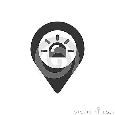 Ambulance Service Location Icon Vector Illustration