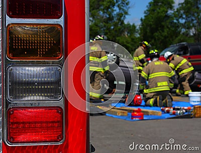 Ambulance siren lights from ba Stock Photo