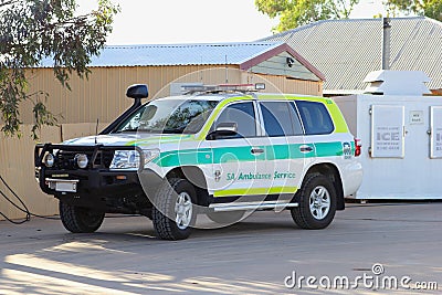 Ambulance stand by emergencies Outback, Australia Editorial Stock Photo