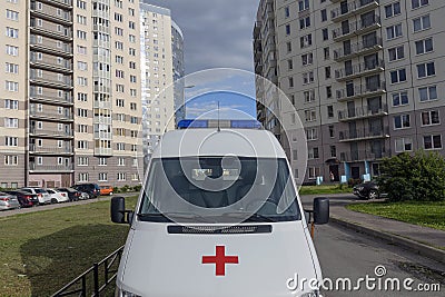 An ambulance stands Editorial Stock Photo