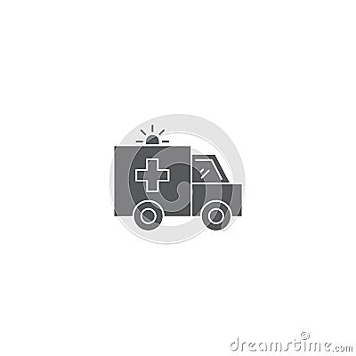 Ambulance truck vector icon symbol medical isolated on white background Vector Illustration