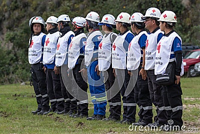 Ambulance workers in Ecuador Editorial Stock Photo