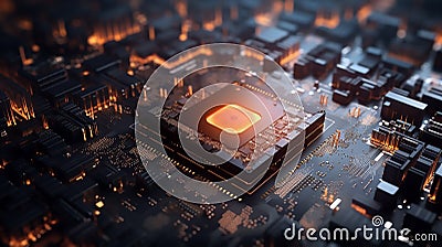 AMD Ryzen Threadripper high-performance workstation processor with architecture under technological Stock Photo