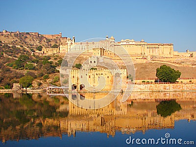 Amer Fort & Maota Lake, Jaipur, Rajasthan, India Stock Photo