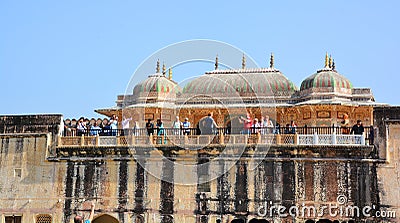 Details of the Amer Fort or Amber Fort is a fort located in Amer, Rajasthan, India. Editorial Stock Photo