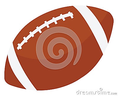 Amercian football ball flat, illustration, vector Cartoon Illustration