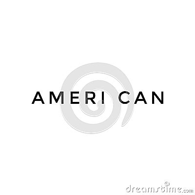 AMERI, CAN words isolated on white plain background Stock Photo