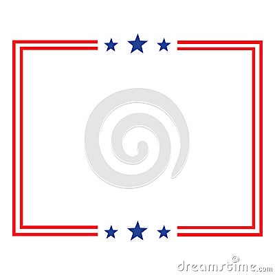 America American Flag Square Frame Banner Badge Design Vector Template Vector Illustration