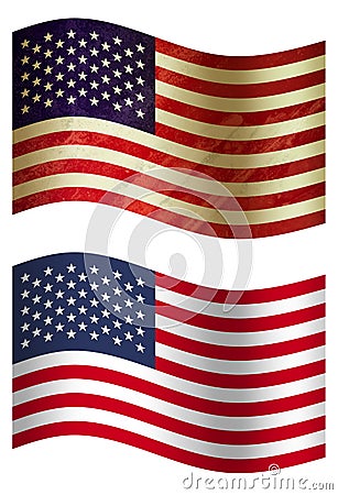 America 3D country flag, two styles Stock Photo