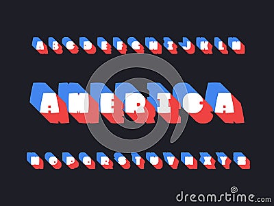 America font. Vector alphabet Vector Illustration