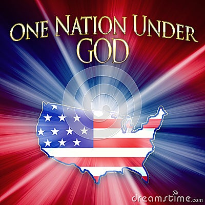 America Illustration -One Nation Under God Stock Photo