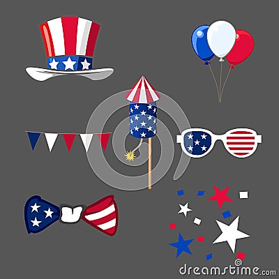 America independence day icon sign logos Stock Photo