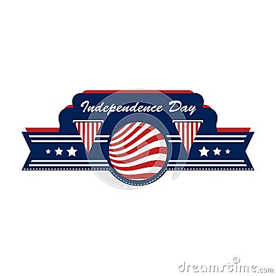 america independence day label. Vector illustration decorative design Vector Illustration