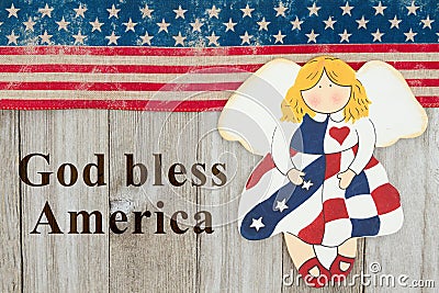 America patriotic message with an angel Stock Photo