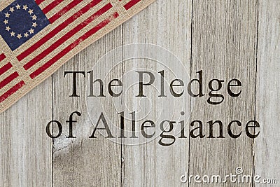 America patriotic message of the pledge of allegiance Stock Photo