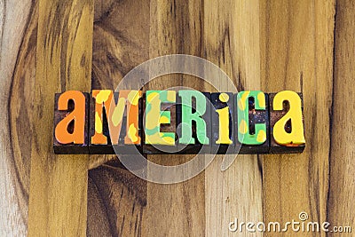 America patriotic strong American wooden background patriotism Stock Photo