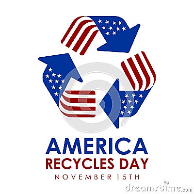 america recycles day poster template vector Stock Photo