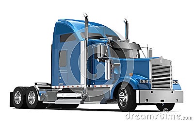 America semi truck American trailer haul 3d highway art Vector Illustration