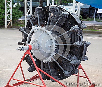 American aircraft engine, USA. Military equipment Editorial Stock Photo