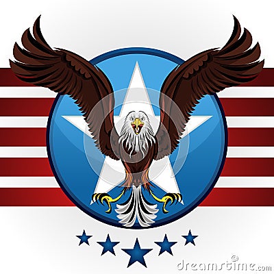 American Bald Eagle Vector Illustration