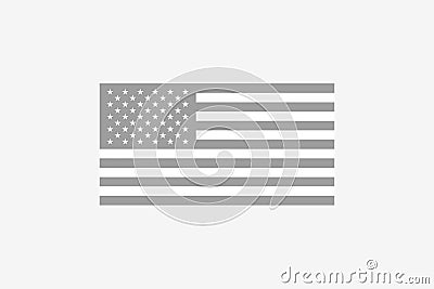 American black and white flag. Nation american symbol. Union states. Patriotic element Vector Illustration