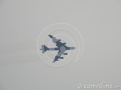 An American bomber flew over the housing estate 2 Editorial Stock Photo