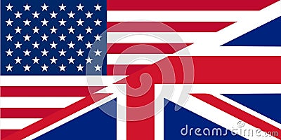 American and British English language Vector Illustration