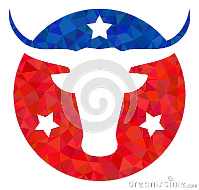 American Bull Logo Lowpoly Icon Vector Illustration