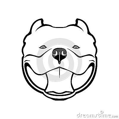 American bully dog emblem. Vector illustration. Vector Illustration