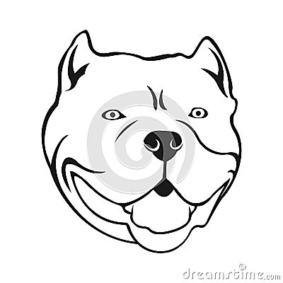 American bully emblem. Cartoon Bully`s dog head. Vector Illustration