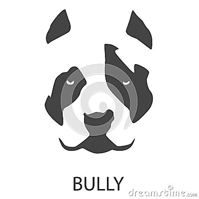 Vector image of head dog the American bully Vector Illustration