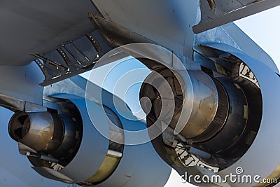 American C-17 Globemaster jet engine Stock Photo