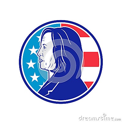 American Candidate Kamala Devi Harris for Vice President Election 2020 Retro Vector Illustration