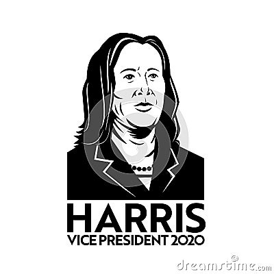 American Candidate Kamala Devi Harris for Vice President Election 2020 Retro Vector Illustration