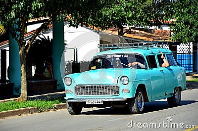 American Chevrolets of Cuba, in Vinales Editorial Stock Photo