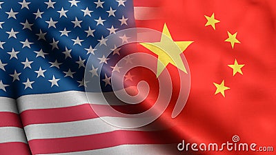 American China Flag Morph Background Stock Photo