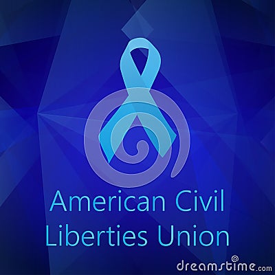 American Civil Liberties Union Blue ribbon Stock Photo