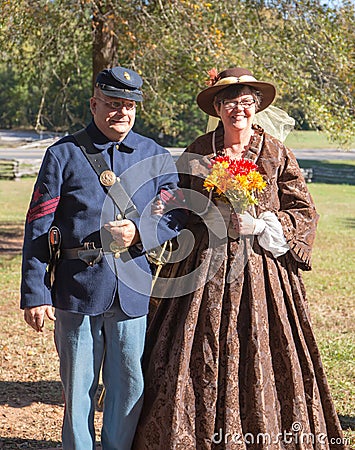 American Civil War Reenactors in Period Costumes Editorial Stock Photo